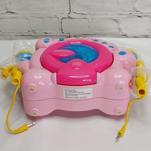 'LITTLE VIRTUOSO' SING~ALONG CD PLAYER DUAL MICROPHONES PINK KARAOKE SYSTEM - Picture 14 of 15